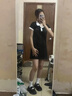 LPOX裙子女POLO領(lǐng)收腰連衣裙女夏季新款修身小個(gè)子純包臀打底裙子女 黑色高品質(zhì)版夏日 M 86105斤 曬單實(shí)拍圖