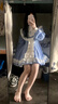 閃動(dòng)少女（SHANDONGSHAONV）洛麗塔原創(chuàng  )哥特修女風(fēng)lolita藍白連衣裙洋裝可愛(ài)日常 黑色 L 曬單實(shí)拍圖