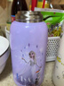 迪士尼（Disney）兒童吸管保溫杯幼兒園寶寶大容量316不銹鋼杯套小學(xué)生男女孩水壺 紫色愛(ài)莎（雙蓋） 620ml 316不銹鋼-620毫升 曬單實(shí)拍圖