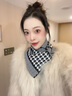 三角圍脖女秋冬季新款針織圍巾護頸保暖防風(fēng)寒假領(lǐng)百搭高級感領(lǐng)巾 黑色千鳥(niǎo)格【針織-套頭圍脖】 曬單實(shí)拍圖