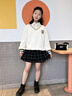 小豬彼特女童秋裝套裝2025新款秋冬款初中生裙子春秋學(xué)院風(fēng)兒童冬季jk制服 4948米白+4066黑色【上衣加絨】 150 cm 曬單實(shí)拍圖