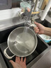 百暢316不銹鋼陶瓷湯鍋無涂層帶蒸籠家用電磁爐燃?xì)庠铍p耳蒸煮燉鍋 316L鋼陶瓷湯鍋 24cm 曬單實(shí)拍圖