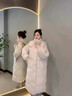 361°中長(cháng)款羽絨棉服外套女2025冬季新款加厚保暖情侶防寒連帽棉衣男 羊毛白 M （建議100-120斤） 曬單實(shí)拍圖