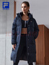 FILA 90鵝絨|斐樂(lè )官方女裝長(cháng)款羽絨服冬季運動(dòng)連帽保暖羽絨外套 深黑-BK S 160/80A/S 曬單實(shí)拍圖