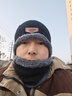 SOSPORT冬季保暖面罩電動車頭套脖套自行車騎行防寒加絨加厚圍脖圍巾護頸 黑色帽+圍脖套裝 曬單實拍圖