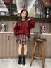 小豬彼特女童秋冬拜年服兒童2025新年衣服紅色毛衣套裝冬季裙子圣誕節服裝 19741紅色+4512紅色【不含圍巾】 120 cm 曬單實(shí)拍圖