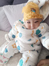 紅唇珊嬰幼兒連體羽絨棉服加厚加絨新生兒爬爬服連帽卡通保暖哈衣爬行服 米白色 80碼 建議4-9個月15-19斤 曬單實拍圖