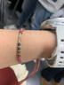 若華（RUOHUA）混彩 彩色迷你小碧璽手鏈女18K金手串七夕情人節(jié)禮物 混彩色碧璽手鏈【17cm】 【18k金】3~3.5mm 曬單實拍圖