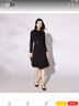 粉藍衣櫥粉藍衣櫥立領(lǐng)優(yōu)雅抽褶連衣裙女ol收腰針織裙531Z156 墨染黑 L 曬單實(shí)拍圖