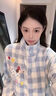 另約珊瑚絨睡衣女款冬季加絨加厚法蘭絨可愛(ài)臘腸狗立領(lǐng)開(kāi)衫套裝家居服 5109 格子小狗 XL 曬單實(shí)拍圖
