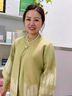 俞兆林媽媽裝春秋洋氣兩件套裝上衣中老年女女裝毛衣秋冬季外套 綠色（面料升級） 厚款 2XL (建議115-128斤) 曬單實拍圖