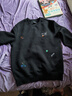 卡賓（CABBEEN）【滿身刺繡】方格肌理衛(wèi)衣男2024秋季新款長袖圓領(lǐng)潮牌情侶裝 煤黑色01 M /170/48 曬單實拍圖