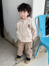 G·DUCK KIDS小黃鴨男童秋季套裝新款洋氣兒童衣服男孩嬰兒春秋三件套男寶 米色 80cm 曬單實(shí)拍圖