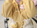 森女部落原創(chuàng  )可愛(ài)小羊肌理感中長(cháng)款棉衣棉服年新款女裝秋冬裝 奶黃色（單件） 單件 M 曬單實(shí)拍圖