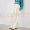 對白復古燈芯絨直筒休閑褲女新款2024秋冬松緊腰闊腿長(cháng)褲闊腿褲 奶油白 XL 曬單實(shí)拍圖