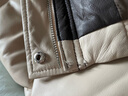 YINER音兒專(zhuān)選冬季女裝短款90鴨絨保暖狐貍毛領(lǐng)連帽真皮羽絨服 淺杏 M 曬單實(shí)拍圖