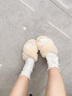 UGG春季女士舒適輕便交叉帶厚底毛毛拖鞋1107955NAT|自然白色 37 曬單實(shí)拍圖