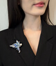 古耐胸針高檔女輕奢胸花星期套裝教師節禮物女老師高檔實(shí)用精致生日 藍色水晶蝴蝶胸針禮盒三件套裝 曬單實(shí)拍圖