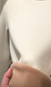 莫代爾半高領(lǐng)打底衫女秋冬2025新款內搭加絨加厚螺紋保暖修身 白色 曬單實(shí)拍圖