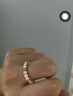 周六福黃18K金珍珠戒指女 ins風(fēng)彩金戒指 三顆金珠 七夕情人節(jié)生日禮物 曬單實(shí)拍圖