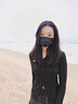 派吉鯊大碼胖mm美式甜辣polo領(lǐng)長袖針織衫開衫女秋冬小眾修身上衣打底衫 黑色上衣 M 90-100斤 曬單實拍圖