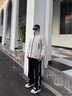 LEEREDPOI美式闊腿休閑褲子男春秋夏季2025新款青少年帥高個(gè)子加長(zhǎng)運(yùn)動(dòng)衛(wèi)褲 米白色 XL 約130-150斤可穿 曬單實(shí)拍圖