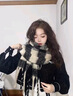 viney冬季圍巾女新款格子保暖披肩女圍脖高檔生日情人節禮物送女友老婆 黑白格子禮盒裝 時(shí)尚潮流高級感披風(fēng) 曬單實(shí)拍圖
