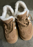 他她（TATA）栗子蛋糕復古休閑德訓鞋雪地靴加絨保暖毛毛鞋冬6JM01DM4 【女款】卡其/粉（毛里） 38 曬單實(shí)拍圖