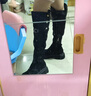 達(dá)芙妮秋冬過膝長靴小個子顯瘦女靴彈力可折疊兩穿女靴高筒靴 黑色 40 曬單實(shí)拍圖
