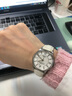 潮熙適用原款天梭T099杜魯爾系列女手表帶1853女T099207A表帶16-14MM 亮光漆皮米白色無(wú)扣 16mm 曬單實(shí)拍圖