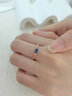 ?？ㄒ澜渲概克{色寶石戒指奢侈首飾七夕情人節生日禮物送老婆送女友 藍寶石鉆石戒指 曬單實(shí)拍圖