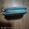 真妮詩(shī)真皮錢(qián)包女士小錢(qián)包女零錢(qián)包拉鏈雙層硬幣零錢(qián)包女小巧零錢(qián)小包包 淺藍 曬單實(shí)拍圖