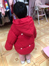 G.duck小黃鴨兒童羽絨棉服冬季嬰幼兒加厚外套女棉襖周歲女寶寶過(guò)年衣服 紅色 120 曬單實(shí)拍圖