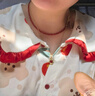 Arsis蛇紋納財祥瑞雙層疊鏈本命年紅色項鏈時尚送女友生日禮物 曬單實拍圖