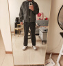 7家優品冰絲休閑褲男士春夏季款彎刀寬松垂感微喇西裝褲修身直筒長褲子男 SBXS-C911黑色 3XL 曬單實拍圖