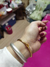 灝象9999如意鎖24k鍍金半鐲手鏈黃金色轉運珠手鐲情人節送女友老婆 S2355 如意串珠半鐲 曬單實(shí)拍圖