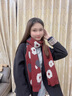 CRANTA KOMEIA圍巾女秋冬季過年紅色針織毛線保暖圍脖生日七夕情人節(jié)禮物 花朵紅色 高級(jí)感輕奢ck風(fēng)送女朋友老婆實(shí)用 曬單實(shí)拍圖