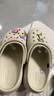 卡luo馳crocs 云朵洞洞鞋夏季新款休閑厚底老爹沙灘鞋涼鞋一腳蹬 骨白云朵 37 W6/36-37 曬單實(shí)拍圖