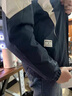 肥貓潮府夾克外套男大碼秋冬季寬松連帽青少年加肥加大休閑百搭潮胖子男裝 深藍(lán) 6XL 220-240斤 曬單實(shí)拍圖