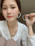 Jay白色圈圈耳環(huán)女高級感耳墜夸張耳圈送女友生日禮物 曬單實(shí)拍圖