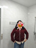 范思藍(lán)恩假兩件撞色V領(lǐng)字母提花毛針織衫女冬裝安克拉紅寬松毛衣 安哥拉紅 XL 曬單實(shí)拍圖