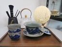 葉余景德鎮(zhèn)手工山水千里江山陶瓷蓋碗套裝青花三才茶碗茶杯子單個(gè)防燙 老陶泥蓋碗千里江山簡(jiǎn)裝 曬單實(shí)拍圖