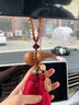 默研（MOYAN）桃木葫蘆汽車掛件福祿平安扣車內(nèi)吊飾車載掛飾男女后視鏡飾品 喜樂紅流蘇款 曬單實拍圖
