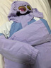 安踏兒童羽絨服女小童裝2023冬新款抗寒保暖加厚潮流防風(fēng)眼鏡款 季風(fēng)紫-1 120 cm 曬單實(shí)拍圖