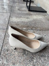 NINE WEST/玖熙高跟鞋女尖頭真皮通勤細(xì)跟單鞋 NF501031KK米白36 曬單實(shí)拍圖