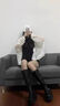 蜘蛛王棕色復古美拉德厚底長(cháng)筒靴女2024新款秋冬小個(gè)子增高顯瘦騎士靴子 黑色 單層 【防滑耐磨款】 37 (220mm) 【正品標準尺碼】 曬單實(shí)拍圖