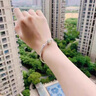 中國黃金步步生蓮足銀手鐲女和田玉鐲子七夕情人節(jié)禮物送女朋友老婆 步步生蓮手鐲【配品牌禮盒】 重約：20g 曬單實(shí)拍圖