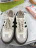 凰巣  復古德訓鞋阿甘小白鞋女厚底秋冬新款百搭休閑板鞋松糕系帶單鞋 米白色 38 曬單實(shí)拍圖