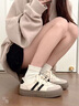尚芭芙德訓(xùn)板鞋女厚底休閑鞋女鞋子2025夏季新款學(xué)生百搭時尚防滑運動鞋 米色 37 (235mm) 曬單實拍圖