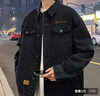 唐獅（TonLion）2024男翻領(lǐng)牛仔外套 黑色 XXL  曬單實(shí)拍圖